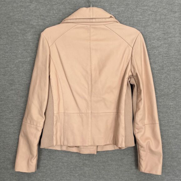 Walter Baker Leather Moto Jacket Size M Blush Nude Minimalist Luxury Minimalist - Picture 4 of 14